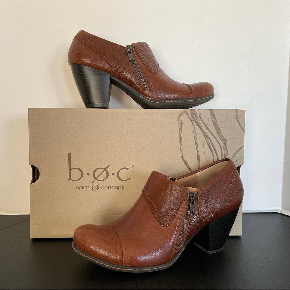 b.o.c. Lucille Women's Tan Leather Heeled Ankle Boots
